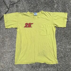 Vintage Jensen Activewear Marshall 28M Racing T-Shirt Yellow Mens Small USA Made